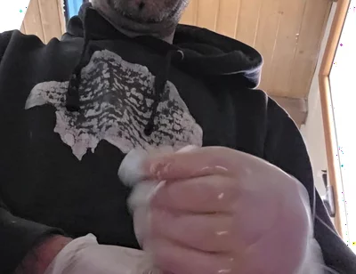 Straight Boy Jerks off on the Construction Site with Latex Gloves.
