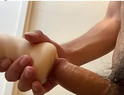 Massive Ejaculation By Squeezing The Phimosis Penis With Sexy Toy