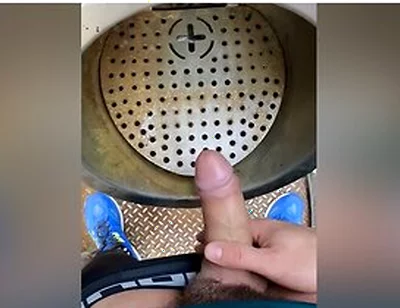 Risky Jerk-off In A Public Urinal In A Dutch Park