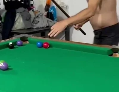 Sr Carmona and Victor Ferraz Playing Naked Billiards