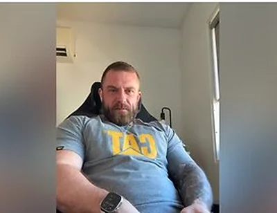Built Aussie Bloke Edges In Office Chair & Explodes Pov All Over Your Face