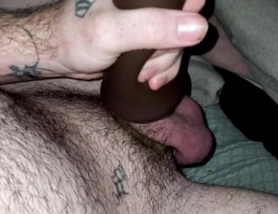 White Boy Uses Ebony Pocket Pussy to Get off