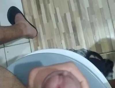 Handjob in the Bathroom