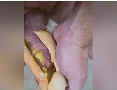 Guy Shoves His Cock Between Two Saucy Buns. Dp Creampie. Asmr. Hotdogs And Mustard