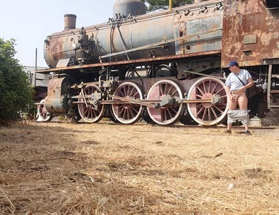 Nude Near an Old Train