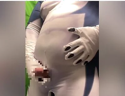 Japanese Chubby Masturbating In A Suit