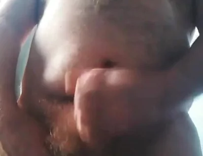 Big British Hairy Daddy Bear Wanking with Cumshot