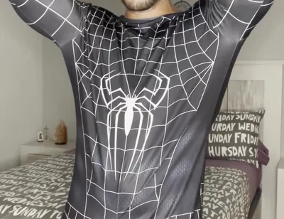 Big Load with No Hands! Spiderman Outfit
