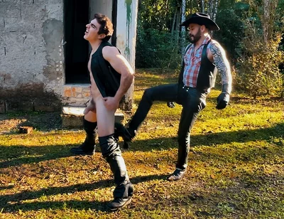 Cowboy Ballbusting on the Farm