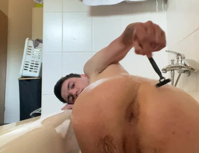 Russian Showers and Shaves His Hole and Intimate Area