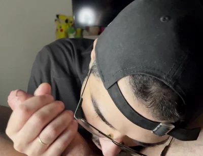 Getting Huge Cumshot in Mouth From My Friend Big Dick