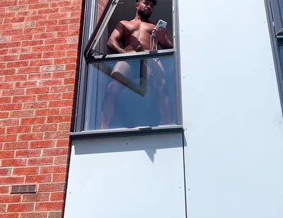 Arab Stepdaddy Wanting in Street and Cuming in Window and Cuming on Street