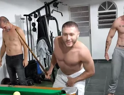 Me, Carmona, Opaido Carmona and Viking De Taubaté Started a Game of Pool Naked