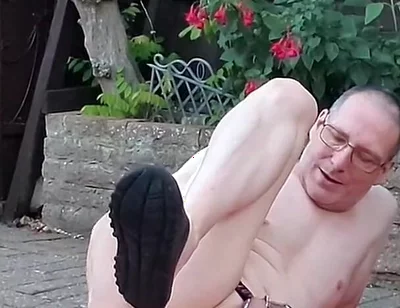 Outdoor Anal Dildo Fun While Locked in Chastity with Mike Essex