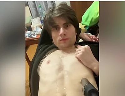 On A Bicycle He Jerks Off, Leaving On A Chair, Cumming With Rain On His Head, Eating Sperm