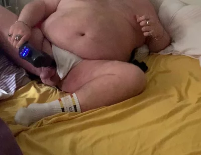 Fat Stepdaddy Wanks with Massage Toy