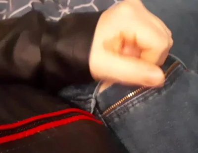 Jerking in Biker Leather Jacket