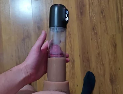 Just a Moment After an Intense Orgasm a Penis Vacuum Pump Full of Sperm