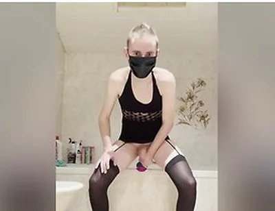 Crossdresser Twink Inserting Dildos Deeper And Harder, Cumming A Lot