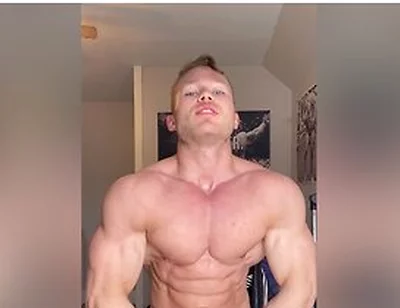 Muscle College Jock Flexing Big Cock