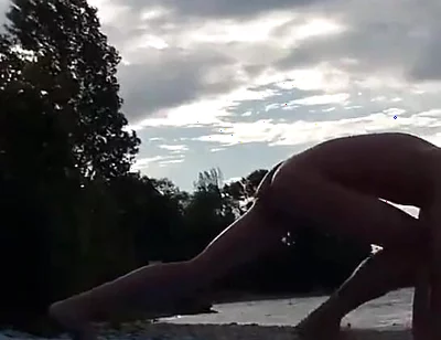 Slender Nudist Boy Does Yoga Nude on a Naturist Beach. Naked Yoga Video by Jon Arteen Gay Porn Model