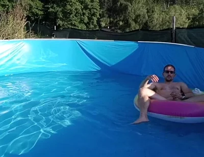 Wet Summer Ride. Handjob in the Pool