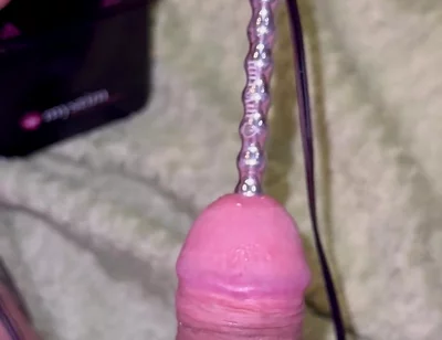 Extra Uretral Stimulation with Beaded Sound Deep in My Cock