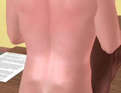 Animated 3D Gay Porn - White Man Fucking Black Man on Desk Holding Legs in Classroom
