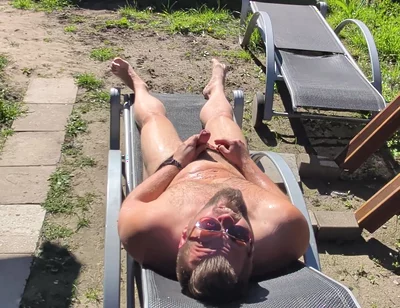 Sunbathing, Pissing and Cumming in the Backyard