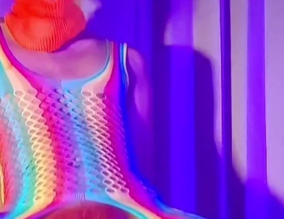Orange Balaclava Mask Sissy Trans Dyed Pubic Hair Fuck Myself with Dildo