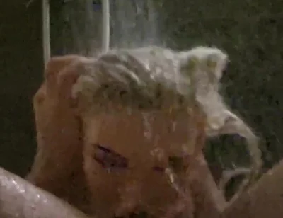 Throatpie under the shower