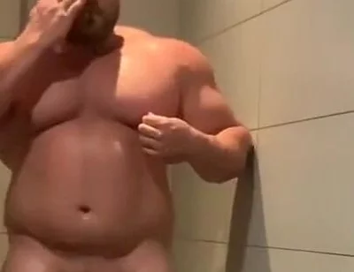 Jack Stacked Solo Masturbation in the Gym Shower