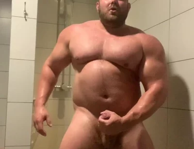 Jack Stacked Solo Masturbation in the Gym Shower