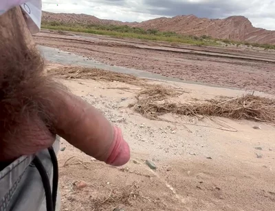 Young Uncut Boy Pee in Desert