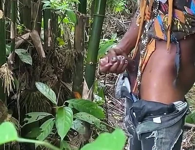 Pouring Cum in the Forest