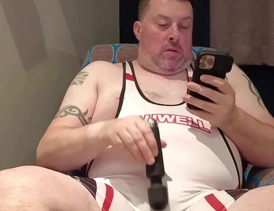 Wrestling Singlet Cock Tease and Cum