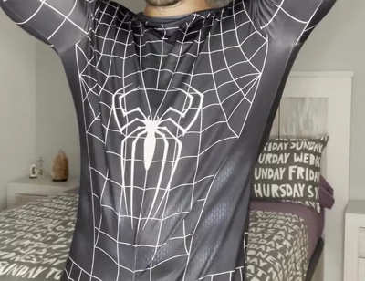 My Big Cock Cums with No Touch Spiderman Suit