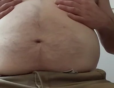 Big Bear Admires His Hairy Tummy