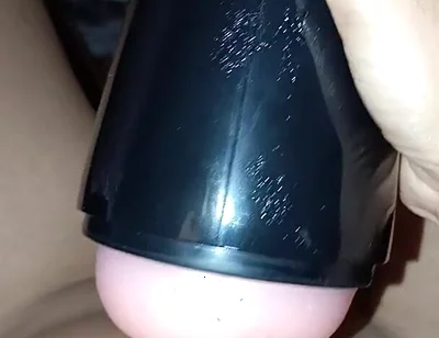 Massage and Ejaculation with Silicone Pussy Without Penetrating