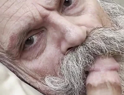 Old Bearded Cocksucker Takes Huge Load Straight Down His Gullet