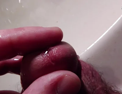 Peehole Piss Play Close up View in Slow Motion
