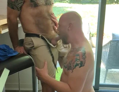 Sucking on Stepdad's Big Cock