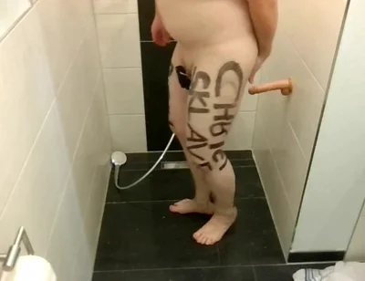 Slave Lettering Marking Anal Hook Dildo Plug Milking Fucked Winch Penis Cage Shower Outdoor Street