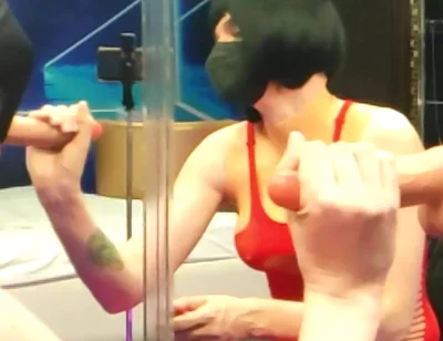 Jerking off to the Sight of Myself in the Mirror. Red Bodysuit, Hard Cock, Zero Shame
