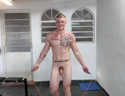 White Shaved Training Naked