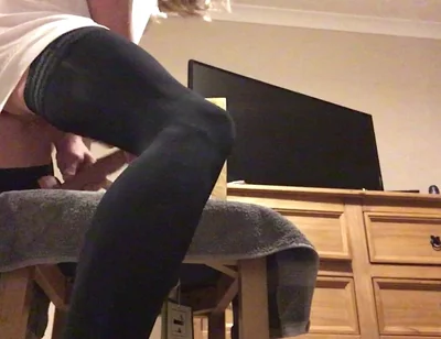 Prostate Play - Crossdresser Frotting with Vibrator - Cum as Lube - Fleshlight