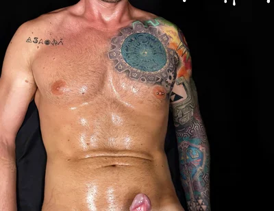 Milking and Edging Sexy Tatted Man