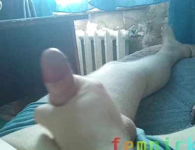 Fat Sissy Jerks off His Floppy Cock and Cums