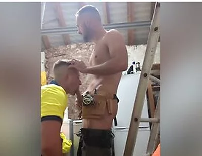 Tradie Lad Drops To His Knees