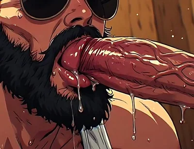 Bearded Hunks Sucking Cock Art